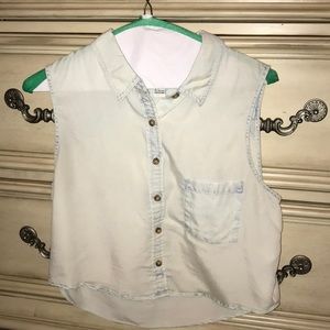 denim button down tank
